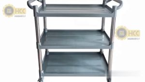 Heavy Duty Utility Cart 3 Layers with 2 Buckets Large Size 100x50x102cm Industrial Use for Kitchen Hotel Restaurant Office etc
