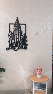Hiasan Dinding Kayu Aesthetic Motif City NewYork Hiasan Rumah