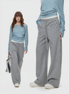 Turn Signal | Straight Leg Knitted Casual Loose Sweatpants Women