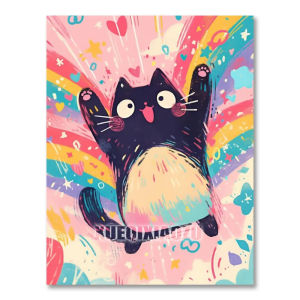 Kayou | Paint By Numbers Cartoon Colorful Animals DIY Frameless HandPainted Wall Art Coloring Painting for Living Room Home Decoration