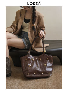 Original LOSEA Large Capacity Tote Bag Womens Handbag Underarm Bag Casual Style Magnetic Buckle Closure Soft PU Leather