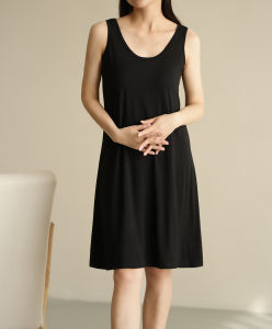 Wireless Bra One-Piece Modal Sleep Dress Womens Mid-Length Vest Skirt Large Size Long Skirt Summer Style Womens Underwear
