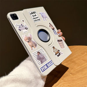 CrashStar 360° Rotatable Stand Flip Leather Tablet Case With Fashion Sticker For Samsung Galaxy Tab A7 Lite A8 A9 A9+ S6 Lite S7 S8 S9 S10 + Plus S9 FE+ S7 FE 8.7 10.4 10.5 10.9 11 12.4 inch Samsung Pad Cover Tab Casing Shell With Foldable Holder