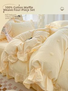 Kiss Dear | Korean Waffle Style Cotton Bed Sheet Set