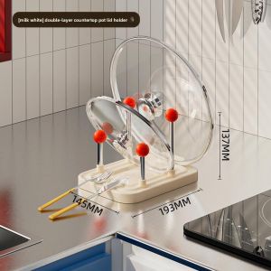 NIGESI | Pot Lid Holder and Utensil Organizer Double Layer For Countertop