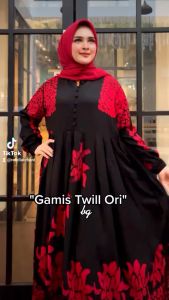 GAMIS TWILL BG COLLECTION MOTIF BALQIS \"READY STOK SIAP KIRIM\" S M L XL JUMBO \"GTF