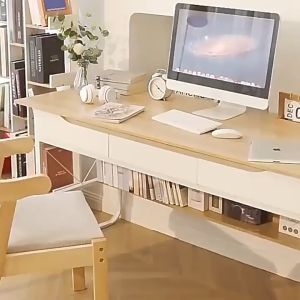 โต๊ะทำงาน โต๊ะออฟฟิศ เก้าอี้ทำงาน ขนาด120/140cm Office Desk โต๊ะคอมทำงาน มีลิ้นชักเก็บของ ดีไซน์หรูหรา เหมาะกับผู้บริหาร รับน้ำหนักได้มาก ประกอบง่าย