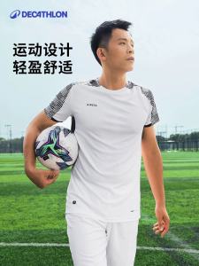 Decathlon Quick Dry Football Kit Mens Competition Sportswear Sweat Absorbent Breathable Running Short Sleeve Sports T-Shirt