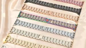 Diamond Metal Strap for Apple Watch Band 40mm 41mm 44mm 45mm Series 9 8 7 6 SE Ultra Bling Stainless Steel Bracelet iWatch Band