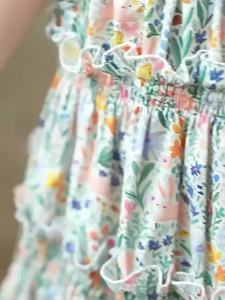 Sweet Girls Summer Floral Fairy Dress Childrens Vest Cotton Skirt Suspender Dresses Soft Skin-friendly 1-7 Y Kids Clothing