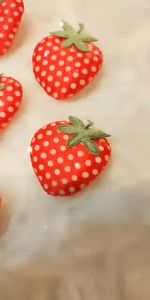 Patch Strawberry Cetak Bahan Satin Lebar 3cm Polkadot Bukan Patch Bordir Aplikasi Aksesoris