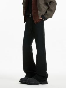 SUODUN | Bootcut Black Jeans Mens Summer American Cleanfit