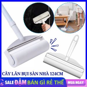 Cây Lăn Bụi 24cm Lau Sàn Ga Giường Rèm Siêu Tiện Dụng - Con Lăn Bụi Quần Áo Chăn Thảm Dài 124cm / Thanh Lăn Bụi Lông Chó Mèo Có Thể Tái Sử Dụng - Dụng Cụ Lau Sàn Nhà Tiện Lợi