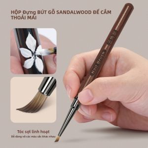 Cọ Vẽ Móng Tay Hình Cánh Hoa Tam Giác Cán Gỗ Dụng Cụ Làm Móng Acrylic DIY Vẽ Tranh Móng Nghệ Thuật Kẻ Ô Sọc Hoa Bút Vẽ