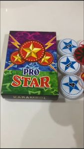 Biji Karambol Tebal 3 mm Motif Pro Star / Random | Koin Krambol Satu Lapis Original | Keping Kerambol 3mm | Coin Carambol Carrom Games