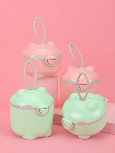 Multi-Functional Baby Milk Powder Dispenser Portable Storage Container With Sealed Grids For Rice