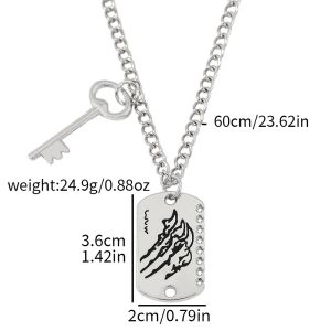 Bandai | Love and Deepspace Caleb Rafayel Personality Couple Fashion Necklace Wolf Claw Cosplay Pendant Clavicle Chain Holiday Gifts