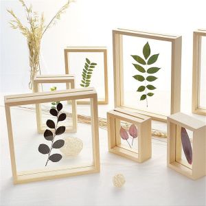 GOUPO Mini Fashion Wedding Decor Vintage Picture Holder Photo Frame Wooden Plant specimen