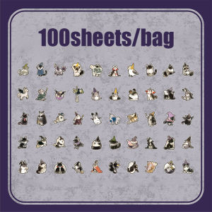 100pcs Magic Animal Party Series Tin Box Stickers Handbook Material Stickers DIY Scrapbook Picture Book Diary Notebook Tablet Ph
