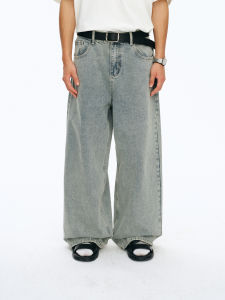 JNXS | Quần Jeans Ôm Vintage Màu Xanh Nhạt Thoáng Khí