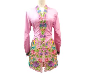 Atasan Kebaya Encim Bordiran Motif Merak Katun Pakaian Adat Wanita