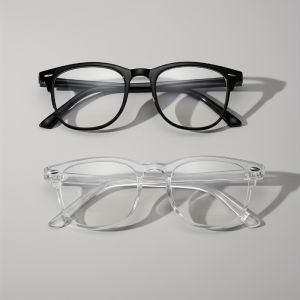 2 Piece Retro Lightweight Round Frame Glasses Set Versatile Full Frame Eyewear
