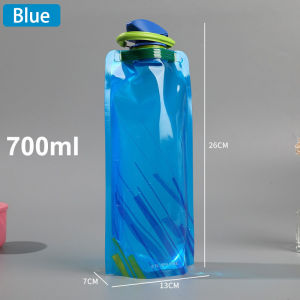 700ml Ultra-Light Foldable Water Bag Portable Collapsible Hydration Pouch for Camping Hiking Leak-Proof with Handle & Hook