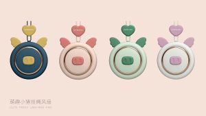Quạt mini cầm tay quạt mini có dây đeo cổ quạt mini tích điện cầm tay hoạt tiết dễ thương đủ màu sắc - Happy Home 4U