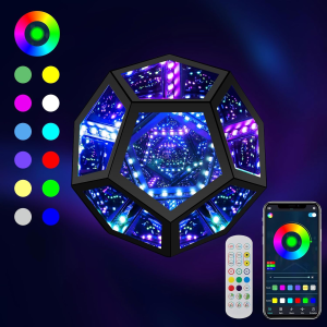 LED RGB Night Lights Dodecahedron Dreamy Geometric Space Lights Atmosphere Night Creative Color Home Decorative Light Gifts