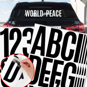 4 Sheets 5 Inch Big Alphabet Letter Numbers Stickers Removable Waterproof Letter Stickers for Car Mailbox Home Shop Office Decor