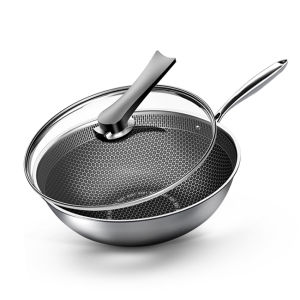 กระทะ 32-34 cm มี 2 ขนาด กระทะ Nonstick รังผึ้ง กระทะอเนกประสงค์ กระทะก้นลึก กระทะสแตนเลส กระทะเทฟล่อน ร้อนเร็ว ไม่ติดกระทะ