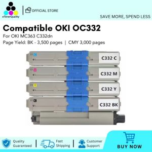 ETQ Compatible Oki C332 OC332 Toner Cartridge for OKI MC363 C332dn Color Printer