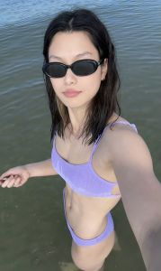 Yukari Swim Purple Bikini Diva Vacation Diving Separate Swimsuit Womens Sport Fitness Yoga Gear Triangle Separate Swimsuit