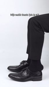 Combo 4 đôi tất nam công sở cổ cao màu đen vớ cổ cao đi giày tây chất liệu cotton mềm mại thoáng mát -FIVE-TAY10-DEN-CB4