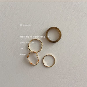 Korean Series Chic Basic 4-Piece Set Twin Ring Niche Retro Design