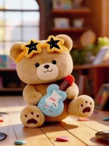GUAIBUDIAN | Cute Rock Guitar Musical Plush Teddy Bear