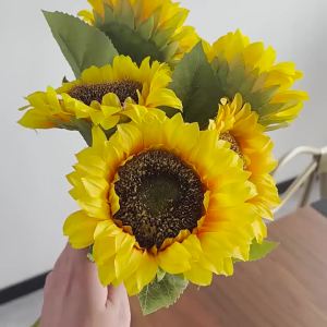 Artificial Sunflowers Stems Wedding Bouquet Outdoor Garden Party Holiday Indoor Dining Table Vase Windowsill Doorway Decorations