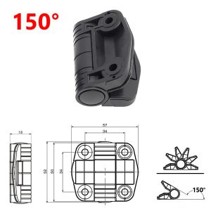 RYSJM | 1piece Hinges Nylon Folding Hinge Plastic Mini Door Bearing Distribution Box Cabinet Welding Machine Flip 150 Degree Adjustable
