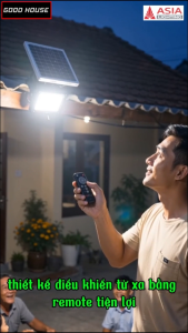 Đèn Năng Lượng Mặt Trời ASIA 60W/100W/200W/300W – Chống Nước IP66 Điều Khiển Từ Xa Chiếu Sáng 12–24H