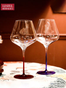แก้วไวน์แดงคริสตัล BURGUNDY ทรงสูง แก้วไวน์แดงบอร์deaux แก้วไวน์แดงคริสตัล 2 แก้ว สำหรับใช้ในบ้าน แก้วไวน์แดงแบบมีสีสันสดใส