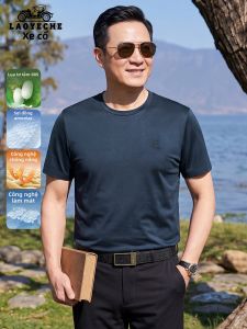 LAOYECHE | Silk Sunscreen Cool Feeling Mens T-Shirt for Middle-aged and Elderly