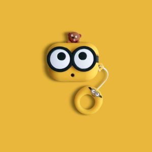 Cartoon Minions Yellow 3D Soft Silicone Protective Casing Shockproof Cover Compatible For Apple AirPods 1 2 Pro 3 Pro2