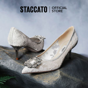 <Ivy>Staccato Womens Stiletto Court Shoes ผู้หญิงs ลูกไม้ รองเท้าส้นสูงรองเท้า งานแต่งงานรองเท้าส้นสูงสําหรับเจ้าสาว 9NW83