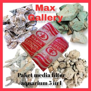 paket media filter aquarium dan kolam 5in1 sudah dicuci siap pakai