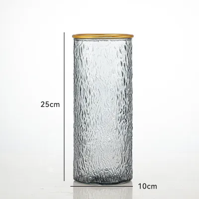 Simple Transparent Glass Flower Vase Large Mouth