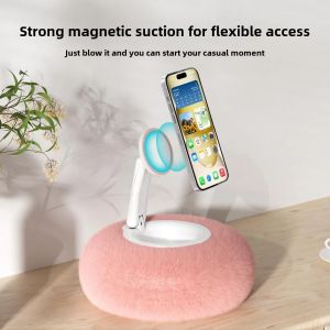 Innovative Magnetic Phone Pillow Stand for Lazy Phone Use on Bed  Sofa and Desk