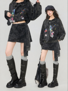 KEIKO | Chân Váy A-line Vintage Irregular Đã Giặt