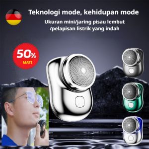 Alat Cukur Elektrik Mini Pisau Cukur Portabel Untuk Pria Jenggot  Mens Portable Waterproof Electric Travel Shaver Razor Pria Kumis Ukuran Pemangkas Saku Multifungsi Bentuk Bulat Silet Pendcukur USB Ulang Tahan Air Be