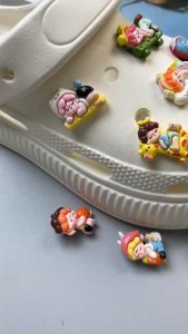 Set 9 Sticker Charm 3D chủ đề Sleep Popmart Mayto gắn Dép Cross Dép Sục Cá Sấu JB-283