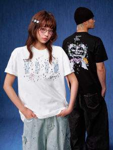 MEDM | T-Shirt Printing Logo Stars Diamond Print Loose Fit Couple Wear